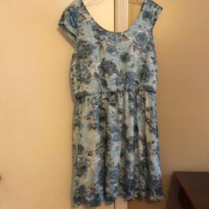 Pink Rose lace overlay dress, size L